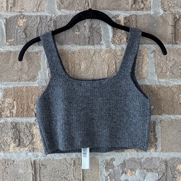 NWT Everlane The Cozy Stretch Tank Top Wool Yak Hair Blend Small Gray - Picture 6 of 8
